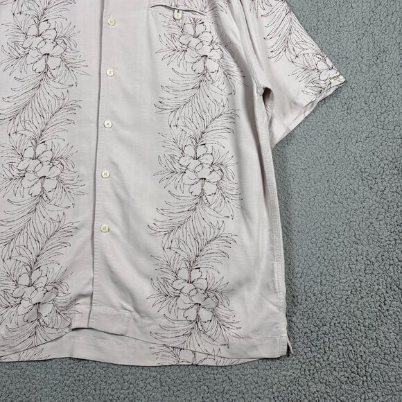 VTG Honolua Surf Co Hawaiian Shirt Men Size XL Beige Summer Floral Beach Cuban - Picture 3 of 14